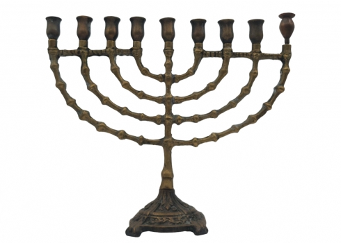 חנוכייה ישראלית ישנה, עשויה יציקת פליז