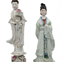 לוט של 2 פסלי פורצלן סינים דקורטיביים