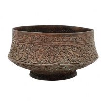 לאספנים - כלי נחושת הודי עתיק מאזור קשמיר (Kashmir), מתחילת המאה ה-19, כבד