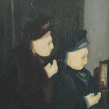 אברהם גולדברג (Avraham Goldberg) - 'נשות קודש', שמן על לוח