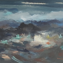 'צבע סערה' - שמן על נייר