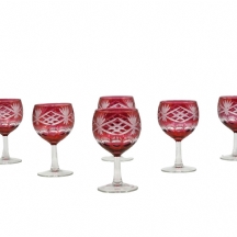 סט של 6 גביעי קריסטל צ'כיים מלוטשים ביד