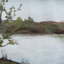 'עץ ונחל' - גואש על נייר