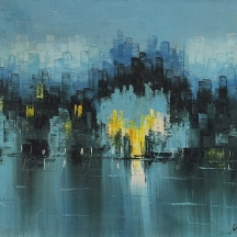 'עיר שמש וים' - שמן על לוח