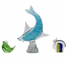 לוט של 3 פסלוני זכוכית איכותיים