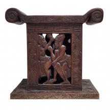 כיסא צ'יף אפריקאי, דקורטיבי עשוי עץ מגולף בעבודת יד