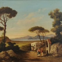 'כפריות בשביל' - ציור אירופאי עתיק, שמן על לוח