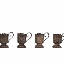 סט של 6 מחזיקי כוסות עתיקים מהמאה ה-19