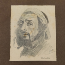 11 רישומים של דמויות יהודיות, חתום: י. שהם