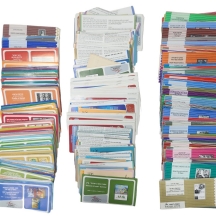 מאות עלונים, קטלוגים, גיליונות הנפקה