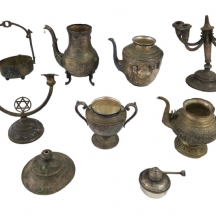 לוט של 9 כלי מתכת מצופים כסף