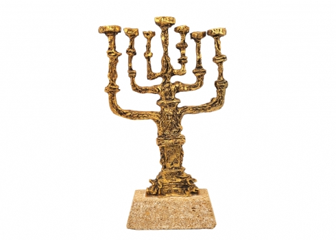 סלבדור דאלי (Salvador Dali) - מנורה עשויה ברונזה מצופה זהב, בסיס אבן