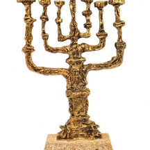 סלבדור דאלי (Salvador Dali) - מנורה עשויה ברונזה מצופה זהב, בסיס אבן