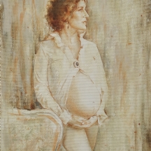 מרינה גברונסקי (ציירת ישראלית, Marina Gavronsky) - 'אישה הריונית עומדת'