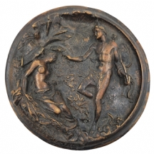 אוברון וטיטאניה (Oberon and Titania) - תבליט ברונזה עגול