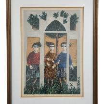 יוסל ברגנר (Yosl Bergner) - 'שלוש נערות'