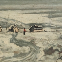 'אדומה בשלג' - שמן על לוח