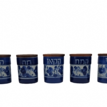 סט של 5 קופסאות גליליות לתבלינים ישראליות