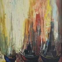 ניקולא קובץ' - 'שלוש סירות',  שמן על בד