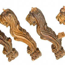 4 רגליים עתיקות לשולחן עשויות עץ