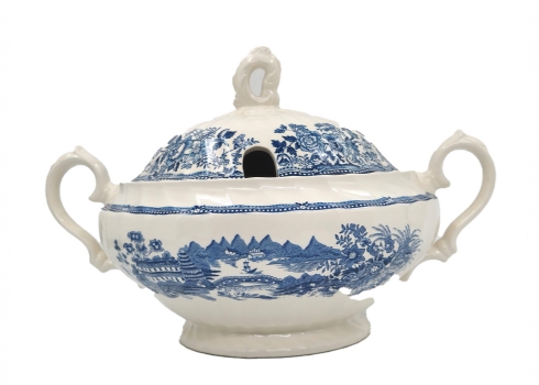 כלי חרס אנגלי למרק ומכסה תואם מתוצרת מיוט (Myott Meakin)