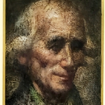 'ראש אציל' - ציור עתיק, כפי הנראה אסכולה רומנית של המאה ה-19, חתום בחתימת אומן