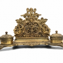 קסת דיו שולחנית כפולה עתיקה ויפה