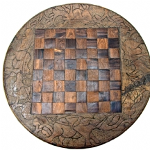 לוח שחמט אפריקאי עשוי עץ