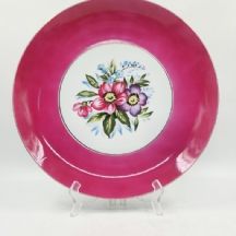 כלי פורצלן יפני גדול בסגנון בוכרי, מעוטר בהדפס פרחוני וחתום