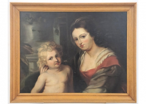 'La Sainte famille et un perroquet' - ציור עתיק (קטע)