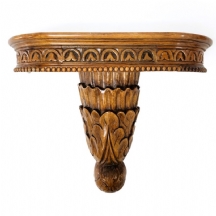 מדף עץ מגולף בעבודת יד