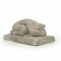 אהרון פריבר (Aaron Priver) - 'ערום נשי כורעת' - פסל גבס, חתום