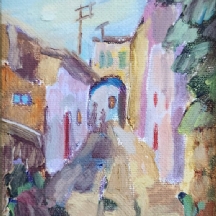 ריקה שווימר (1910-2014) 'יצירה בצפת' - שמן על בד צרפתי, חתום