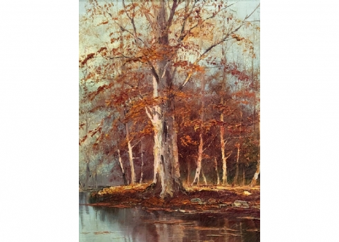 'עצים בשלכת' - שמן על בד, חתום