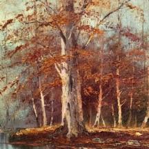 'עצים בשלכת' - שמן על בד, חתום