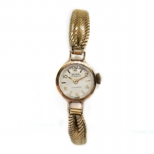 שעון יד לאישה עשוי מתכת מצופה זהב