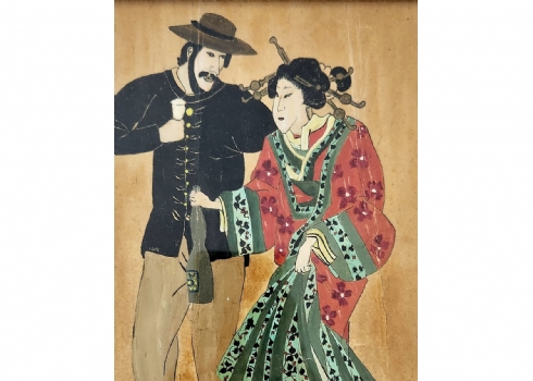 ציור סיני עתיק מתקופת הרפובליקה (1912-1949) טכניקה מעורבת על נייר, לא חתום