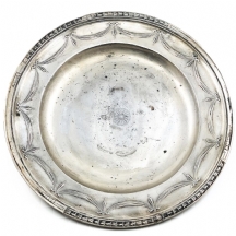 צלחת כסף גרמנית גדולה יפה ואיכותית להגשה וכיבוד, מתוצרת: 'M. H. Wilkens & Sohne'