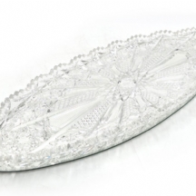 מגש קריסטל גדול וארוך, להגשת דג סלמון, מלוטש בעבודת יד