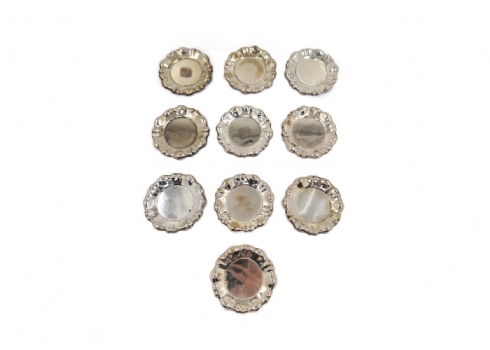 סט של 10 תחתיות עשויות כסף, חתומות הצורפים HAZORFIM