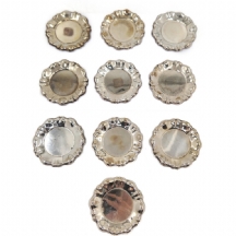 סט של 10 תחתיות עשויות כסף, חתומות הצורפים HAZORFIM