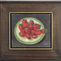 אן מדליי (Ann Medley), 'צלחת עם תותים' - ציור ישן,