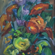 ריקה שווימר (1920-2014) - 'פרחים', שמן על בד צרפתי, חתום