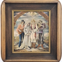 סוזי-אורסולה רוסק (נ. 1948,Suzie Russek) -'חתונה לבנה', ציור שמן על לוח