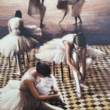 יורם לוקוב (נ. 1940) - 'רקדניות בלט'- הדפס ג'יקלה (Giclee Print), חתום בגב