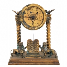 שעון שולחני יהודי עתיק מברונזה, וינה, סוף המאה ה-19,