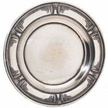 מגש כסף עגול עתיק, עשוי כסף סטרלינג 925, חתום: Wallace,