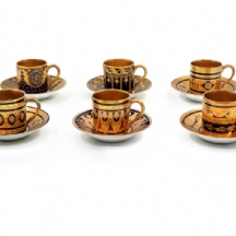 סט 6 ספלונים צרפתים מסוג דמיטאסה (Demitasse Cup) תוצרת: 'M. Raynaud Limoges'
