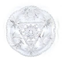 קערת קריסטל כבדה, מאסיבית ואיכותית מאד, מלוטשת בעבודת יד