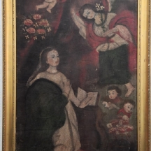 'הבשורה למרים' - ציור קוסקו עתיק מסוף המאה ה-18 או תחילת המאה ה-19